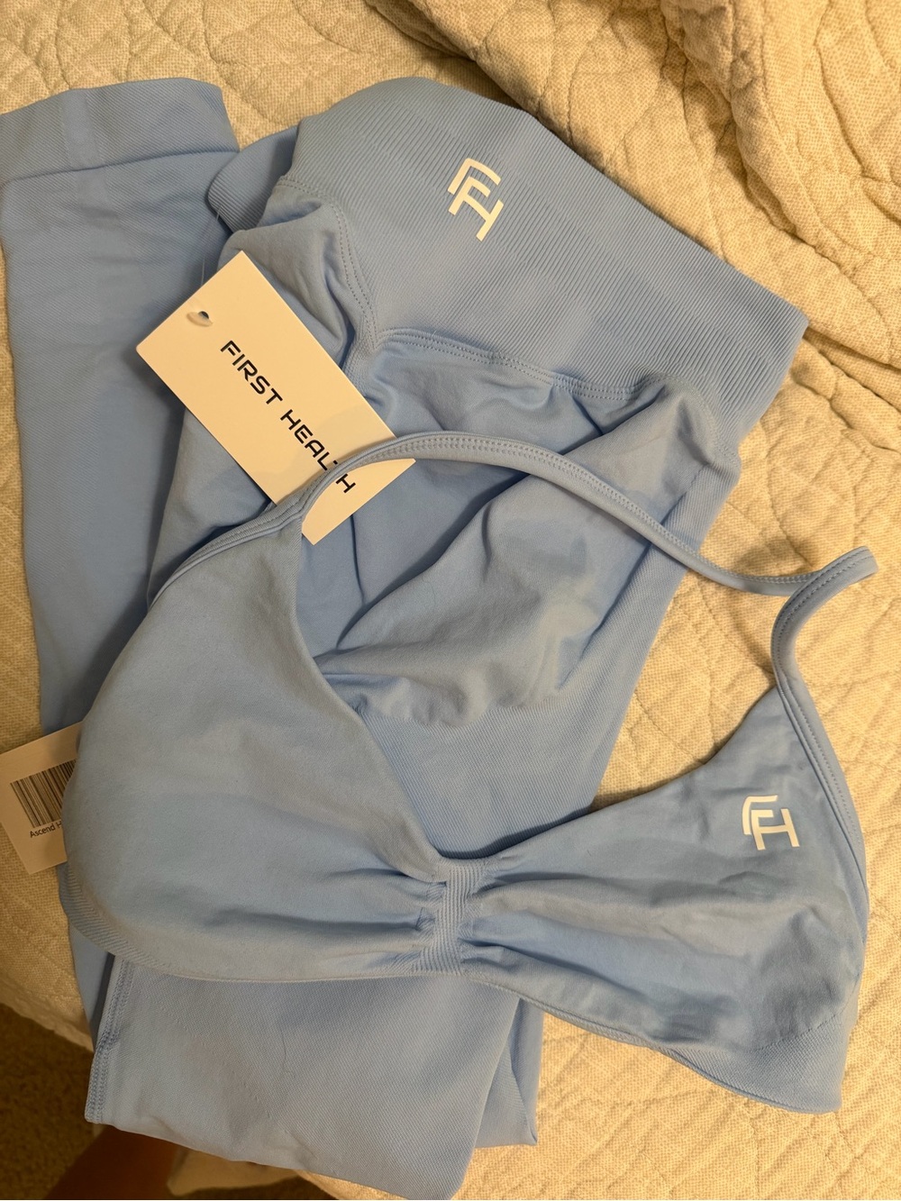 First health Light Blue Sports Bralette & Leggings Set